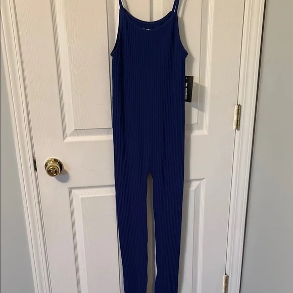 🎉Blue Ribbed seamless Jumpsuit - Picture 2 of 4